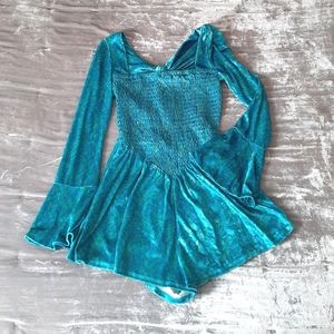 NWOT- Free People Velvet Bell Sleeve Romper